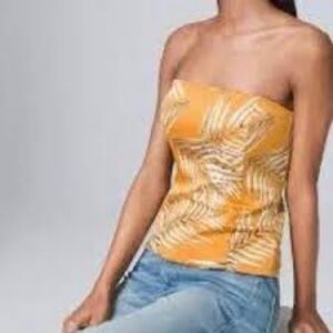 White House Black Market Tropical Strapless Bustier